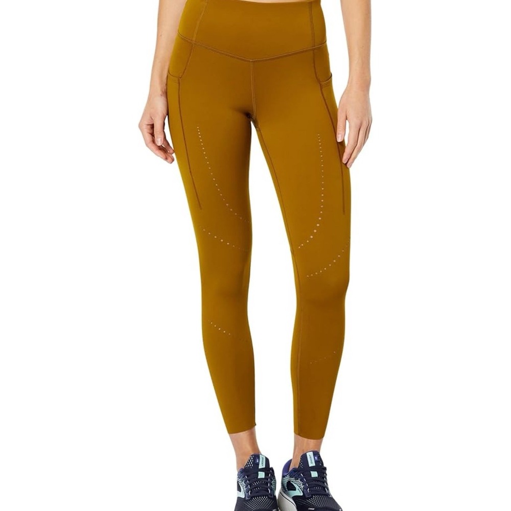 NWT Brooks Women's Small Brooks Method 7/8 Tight in BURNT OLIVE